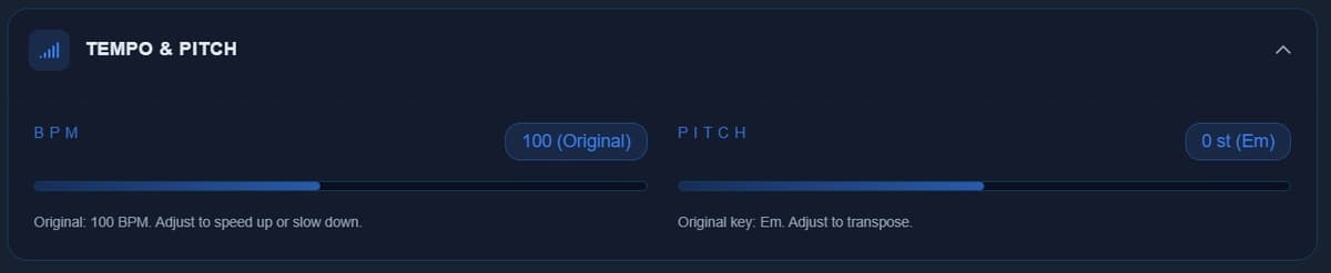 Detección y ajuste de tempo en el editor de audio online