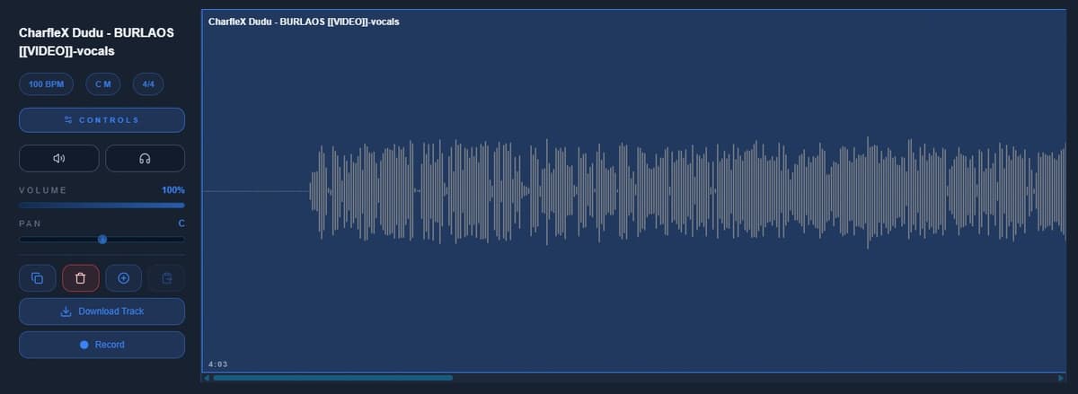 Zooming in on a track for precise editing in the audio editor