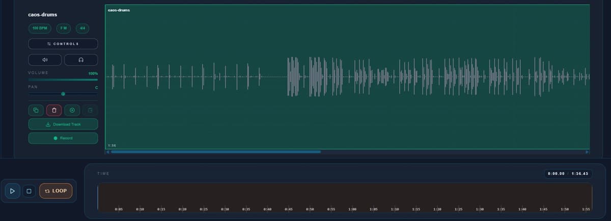 Drum track isolated to analyze rhythm patterns