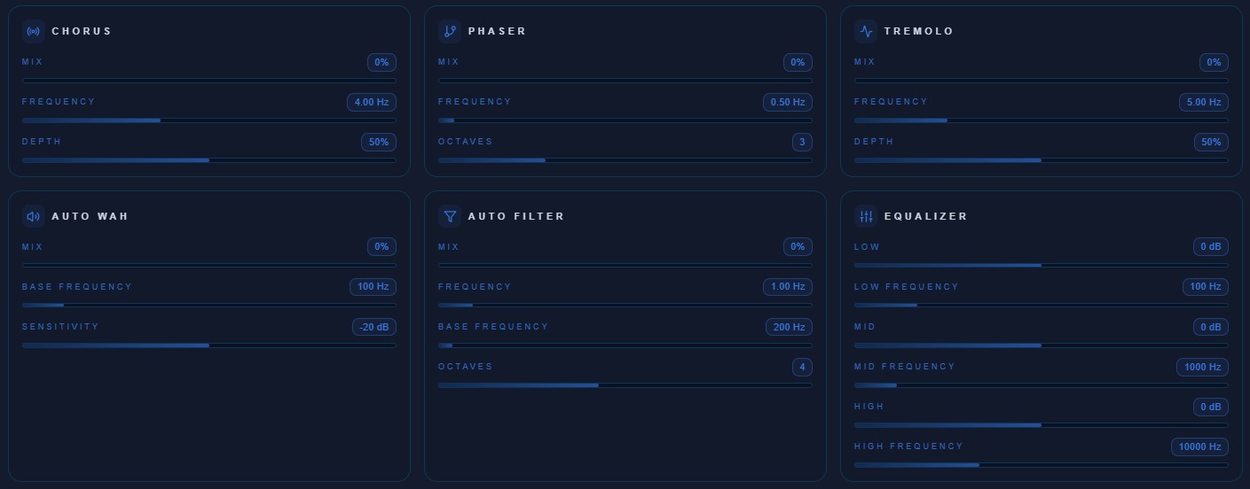 Combinación de múltiples efectos de audio en el editor online