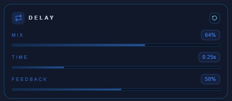 Controles del efecto delay en el editor de audio online