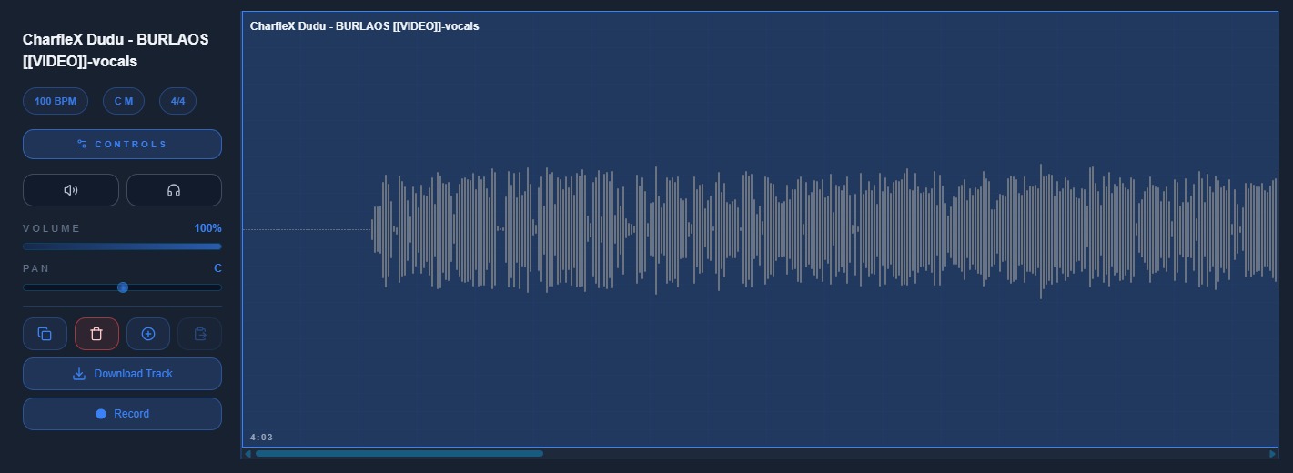 Zoom en una pista para edición precisa en el editor de audio